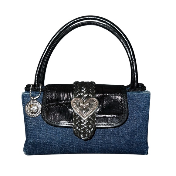 Y2K Brighton Denim Satchel Tote Shoulder Bag - Picture 2 of 15